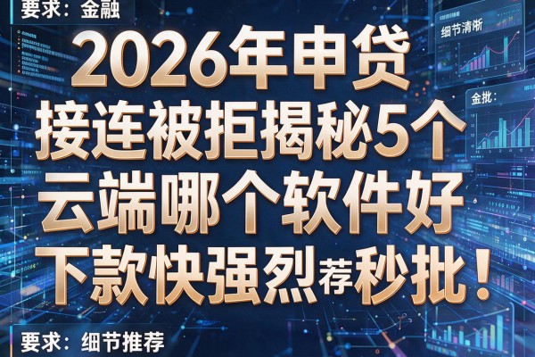 2026年申贷接连被拒揭秘5个云端哪个软件好下款快强烈推荐秒批!