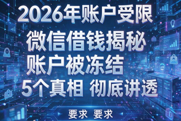 2026年账户受限揭秘微信借钱账户被冻结5个真相彻底讲透!