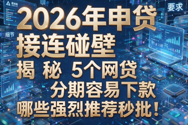2026年申贷接连碰壁揭秘5个网贷分期容易下款哪些强烈推荐秒批!