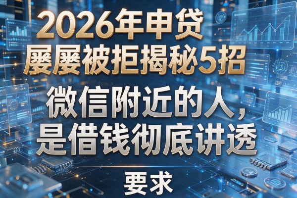 2026年申贷屡屡被拒揭秘5招微信附近的人都是借钱彻底讲透!