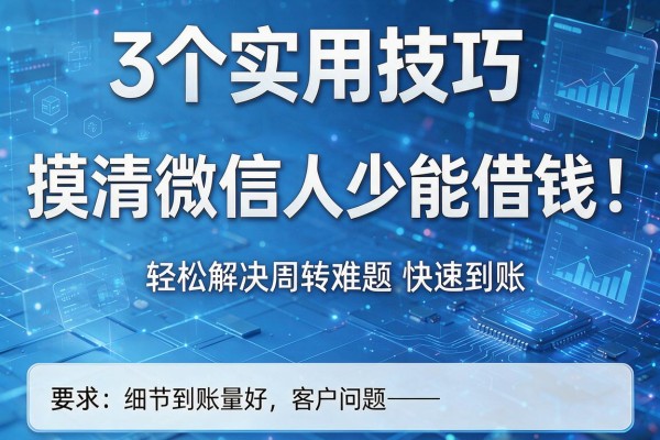3个实用技巧摸清微信人少能借钱,轻松解决周转难题快速到账!