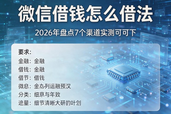 微信借钱怎么借法 2026年盘点7个渠道实测可下!