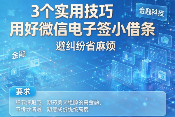 3个实用技巧用好微信电子签小借条,避纠纷省麻烦!