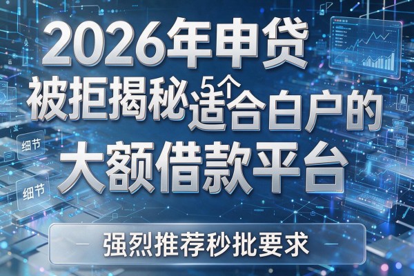 2026年申贷被拒揭秘5个适合白户的大额借款平台强烈推荐秒批!