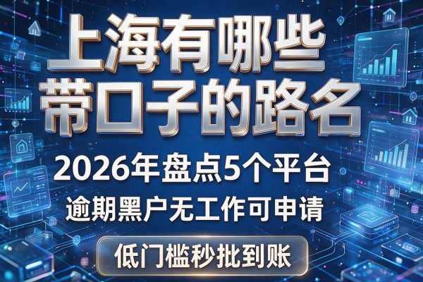 上海有哪些带口子的路名 2026年盘点5个平台 逾期黑户无工作可申请 低门槛秒批到账