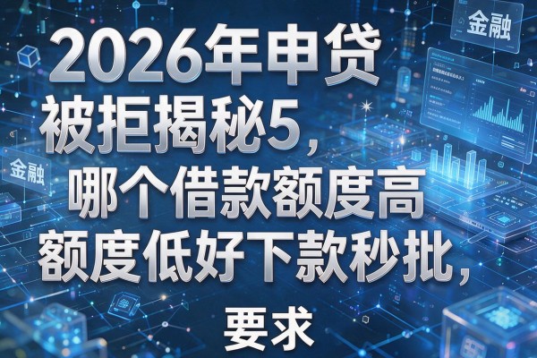 2026年申贷被拒揭秘5哪个借款额度高额度低好下款秒批!