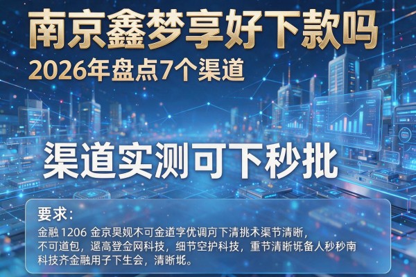 南京鑫梦享好下款吗 2026年盘点7个渠道实测可下秒批!