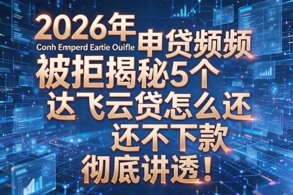 2026年申贷频频被拒揭秘5个达飞云贷怎么还不下款彻底讲透!