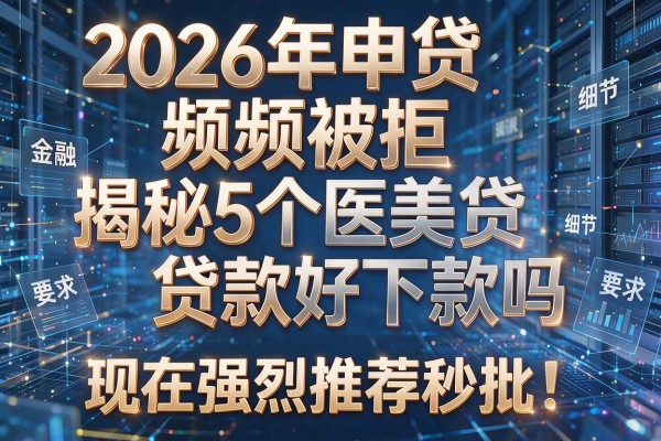 2026年申贷频频被拒揭秘5个医美贷款好下款吗现在强烈推荐秒批!