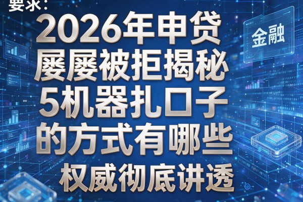 2026年申贷屡屡被拒揭秘5机器扎口子的方式有哪些权威彻底讲透!
