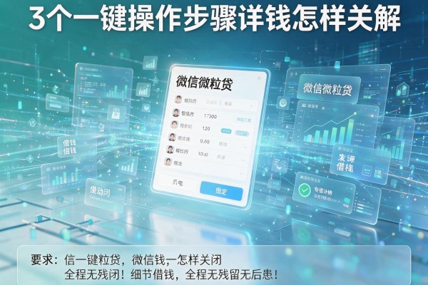 3个一键操作步骤详解微信微粒贷借钱怎样关闭全程无残留无后患!