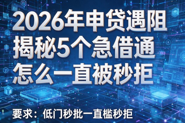 2026年申贷遇阻揭秘5个急借通怎么一直被秒拒低门槛秒批!
