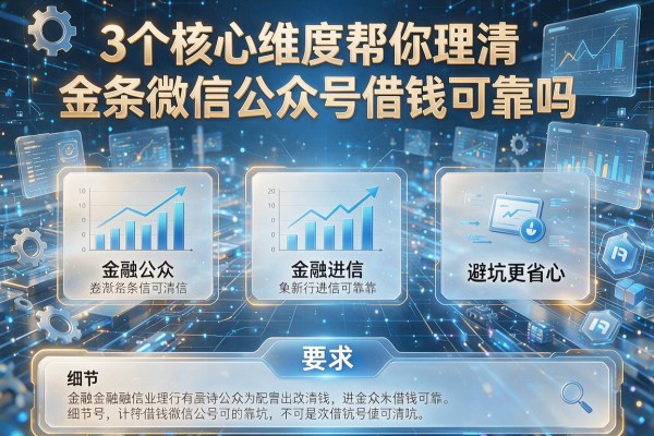 3个核心维度帮你理清金条微信公众号借钱可靠吗,避坑更省心!