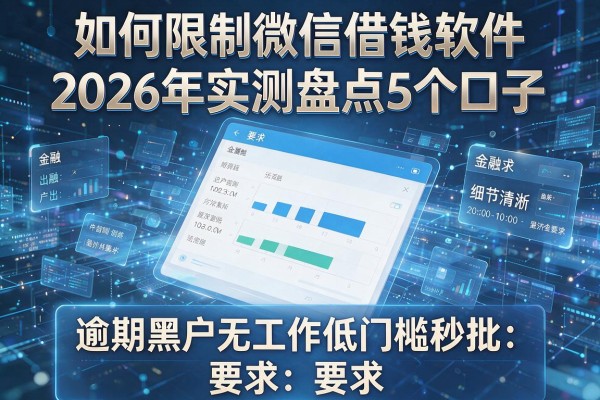 如何限制微信借钱软件 2026年实测盘点5个口子 逾期黑户无工作低门槛秒批!