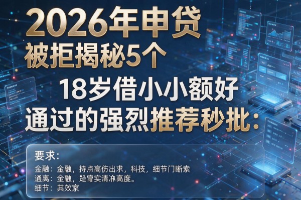2026年申贷被拒揭秘5个18岁借小额好通过的强烈推荐秒批!