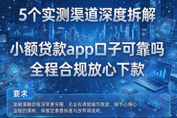5个实测渠道深度拆解小额贷款app口子可靠吗全程合规放心下款!