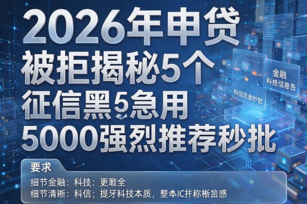2026年申贷被拒揭秘5个征信黑急用5000强烈推荐秒批!