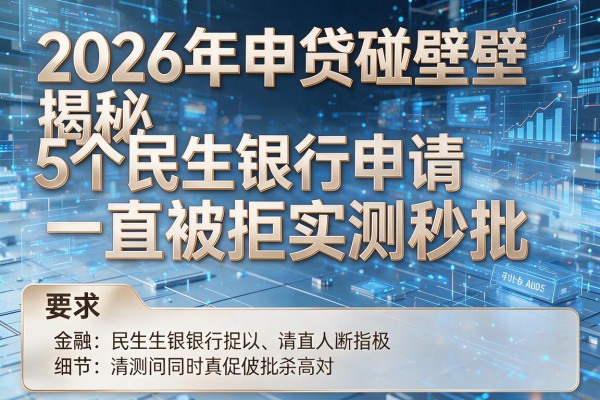 2026年申贷碰壁揭秘5个民生银行申请一直被拒实测秒批!
