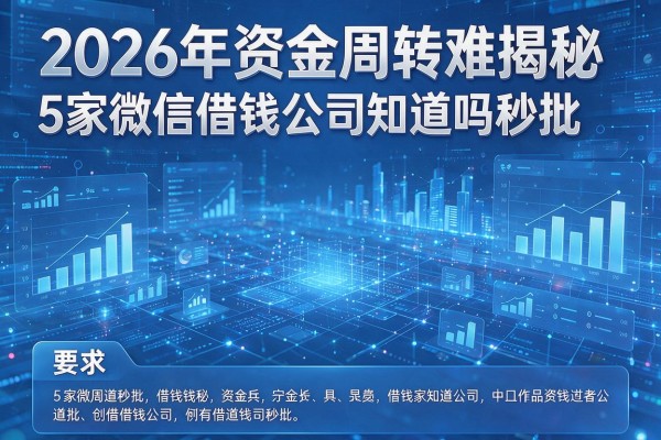 2026年资金周转难揭秘5家微信借钱公司知道吗秒批!