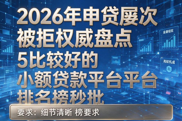 2026年申贷屡次被拒权威盘点5比较好的小额贷款平台排名榜秒批!