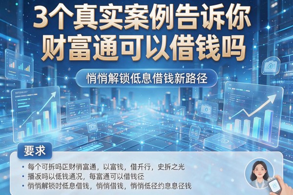 3个真实案例告诉你财富通可以借钱吗，悄悄解锁低息借钱新路径！