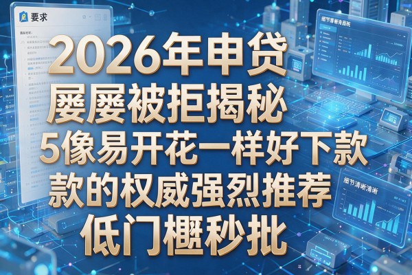 2026年申贷屡屡被拒揭秘5像易开花一样好下款的权威强烈推荐低门槛秒批!