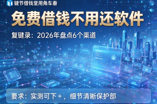 免费借钱不用还软件 2026年盘点6个渠道 实测可下!