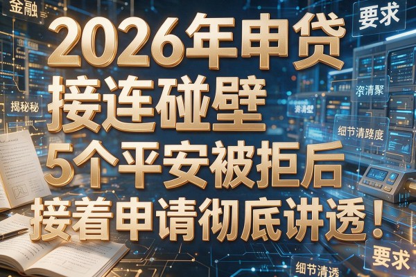 2026年申贷接连碰壁揭秘5个平安被拒后接着申请彻底讲透！