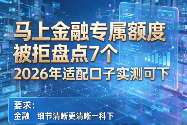 马上金融专属额度被拒盘点7个2026年适配口子实测可下！