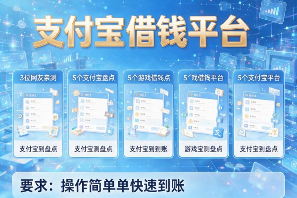 3位网友亲测盘点5个支付宝游戏借钱平台 操作简单快速到账!