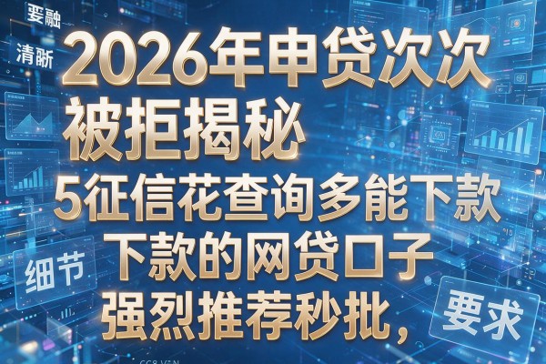 2026年申贷次次被拒揭秘5征信花查询多能下款的网贷口子强烈推荐秒批！