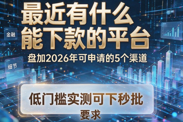 最近有什么能下款的平台 盘点2026年可申请的5个渠道 低门槛实测可下秒批！