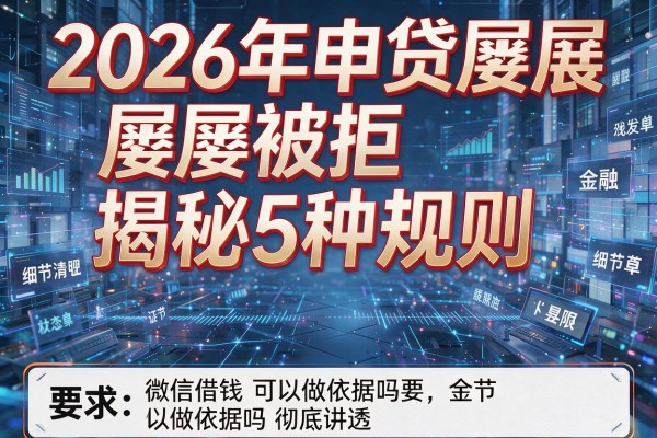 2026年申贷屡屡被拒揭秘5种规则微信借钱可以做依据吗彻底讲透！