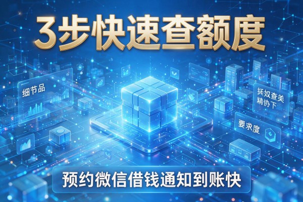 3步快速查额度,预约微信借钱通知到账快!
