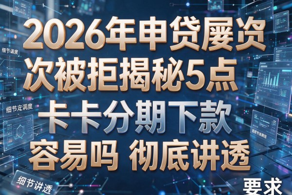 2026年申贷屡次被拒揭秘5点卡卡分期下款容易吗彻底讲透！