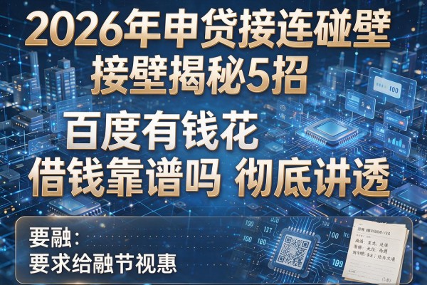 2026年申贷接连碰壁揭秘5招百度有钱花借钱靠谱吗彻底讲透！