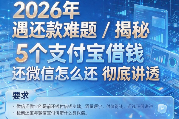 2026年遇还款难题揭秘5个支付宝借钱还微信怎么还彻底讲透!