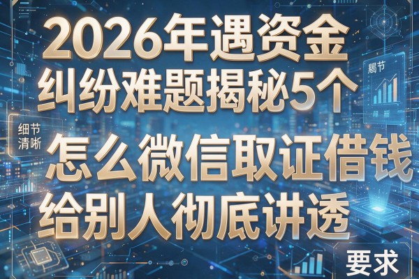 2026年遇资金纠纷难题揭秘5个怎么微信取证借钱给别人彻底讲透!