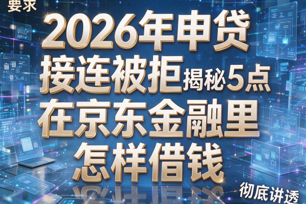 2026年申贷接连被拒揭秘5点在京东金融里怎样借钱彻底讲透!