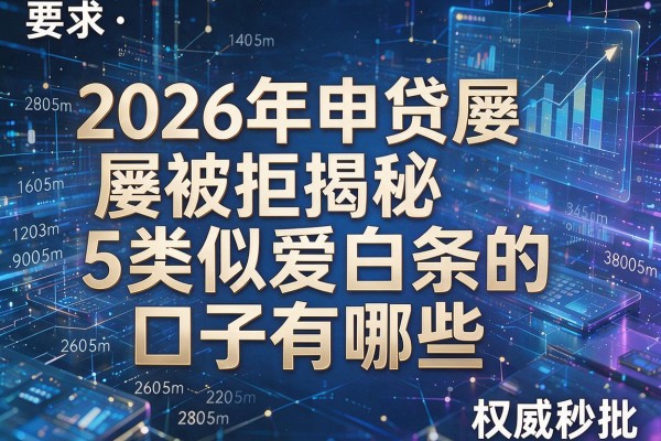 2026年申贷屡屡被拒揭秘5类似爱白条的口子有哪些权威秒批!