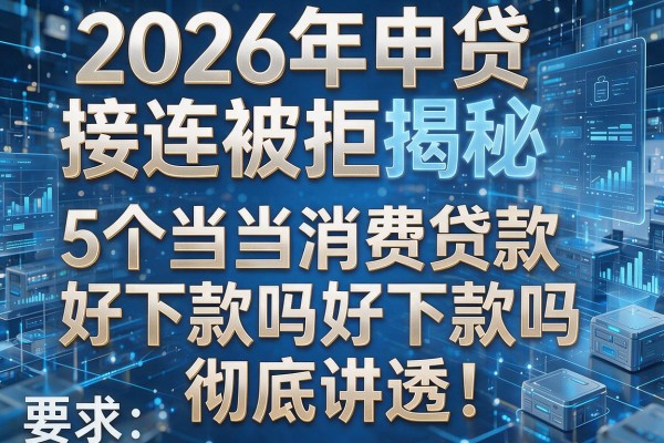 2026年申贷接连被拒揭秘5个当当消费贷款好下款吗彻底讲透!