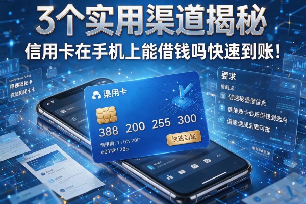 3个实用渠道揭秘信用卡在手机上能借钱吗快速到账!