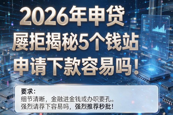 2026年申贷屡拒揭秘5个钱站申请下款容易吗强烈推荐秒批!