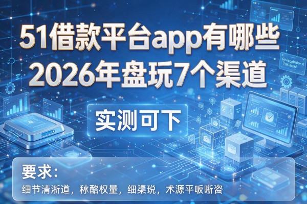 51借款平台app有哪些 2026年盘点7个渠道 实测可下!