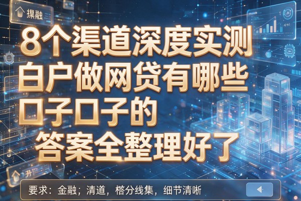 8个渠道深度实测白户做网贷有哪些口子的答案全整理好了!