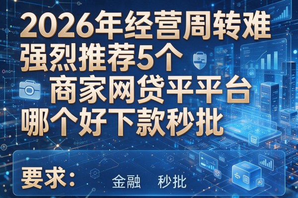 2026年经营周转难强烈推荐5个商家网贷平台哪个好下款秒批!