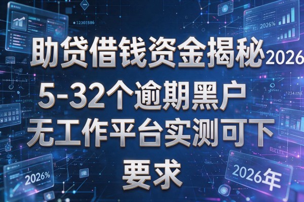 助贷借钱资金揭秘2026年5-32个逾期黑户无工作平台实测可下!