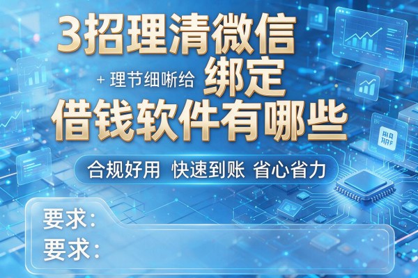 3招理清微信绑定借钱软件有哪些,合规好用快速到账省心省力!