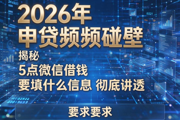 2026年申贷频频碰壁揭秘5点微信借钱要填什么信息彻底讲透！