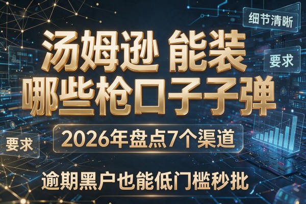 汤姆逊能装哪些枪口子弹 2026年盘点7个渠道 逾期黑户也能低门槛秒批!